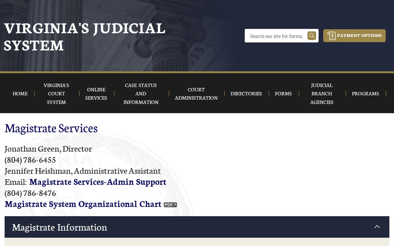 Virginia magistrate complaint and bail information relevant to Charles City County bench warrants